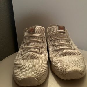 Adidas white and peach tubulars